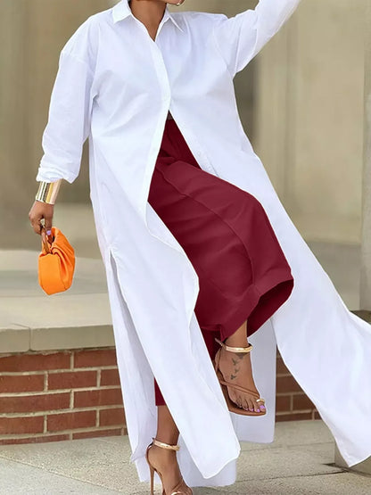 Stylish Casual Solid Color Loose Pocket Slim Fit Wide-Leg Pants - MATCHING MASTER