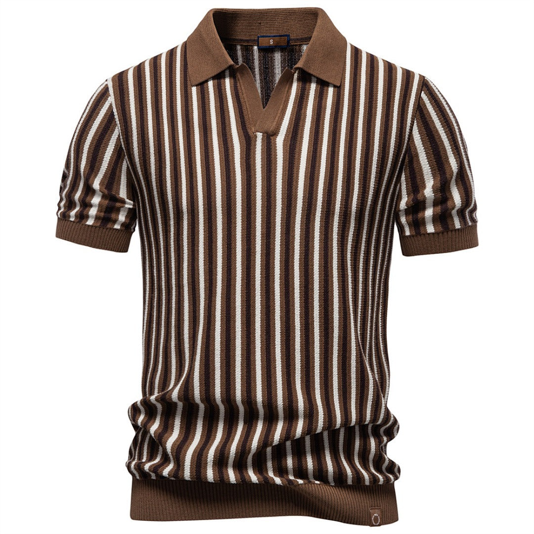 AIOPESON Knitted Short Sleeve Polo PSD8032 - BundleWear
