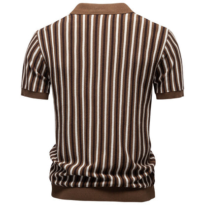 AIOPESON Knitted Short Sleeve Polo PSD8032 - BundleWear