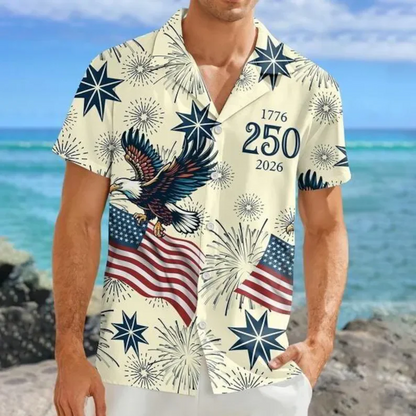 USA 250 Anniversary Eagle 1776-2026 Hawaii Shirt - BundleWear