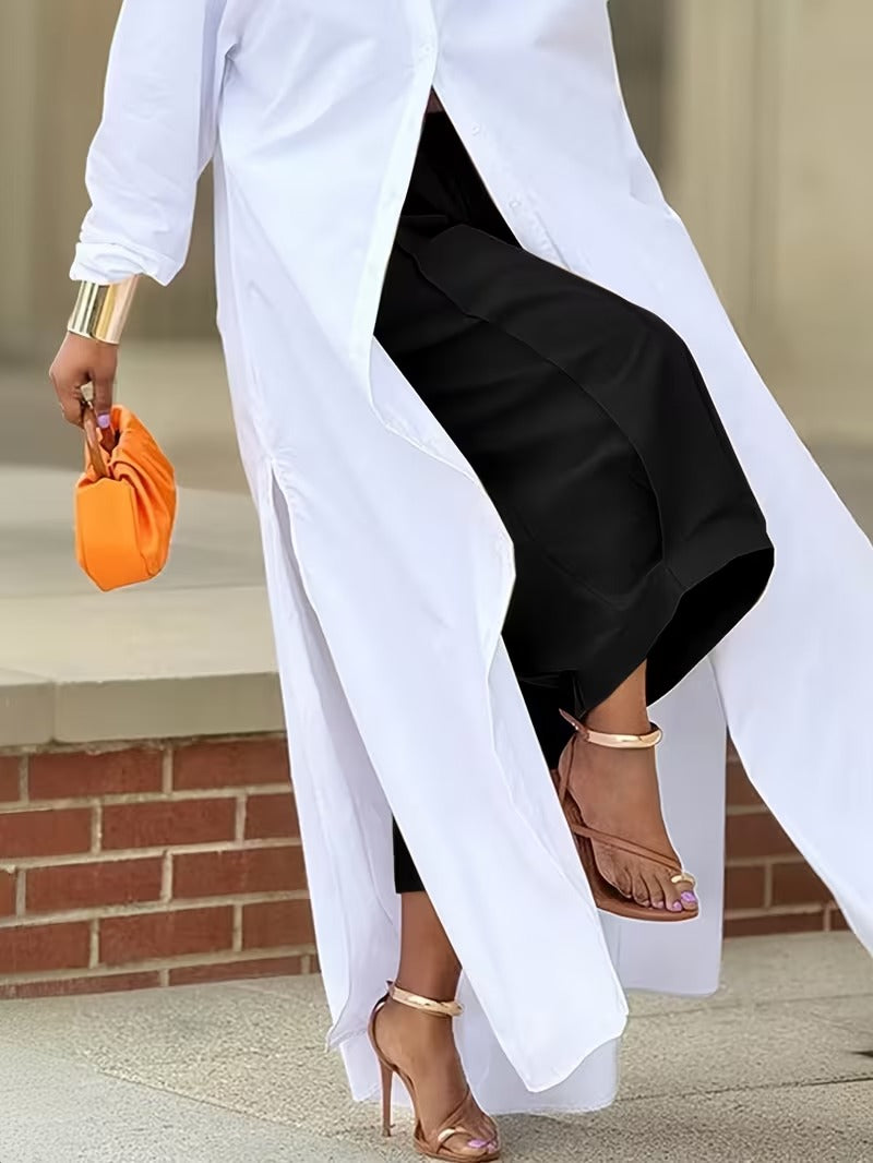 Stylish Casual Solid Color Loose Pocket Slim Fit Wide-Leg Pants - MATCHING MASTER