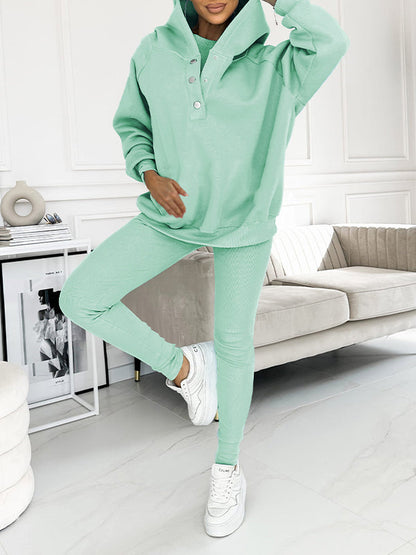 Women Plus Size Hooded Casual and Comfortable Sweatshirt Two-piece Suit