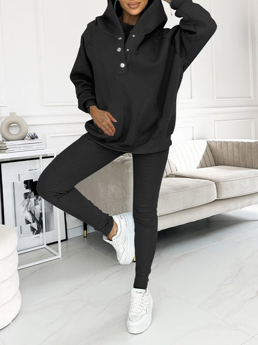 Women Plus Size Hooded Casual and Comfortable Sweatshirt Two-piece Suit