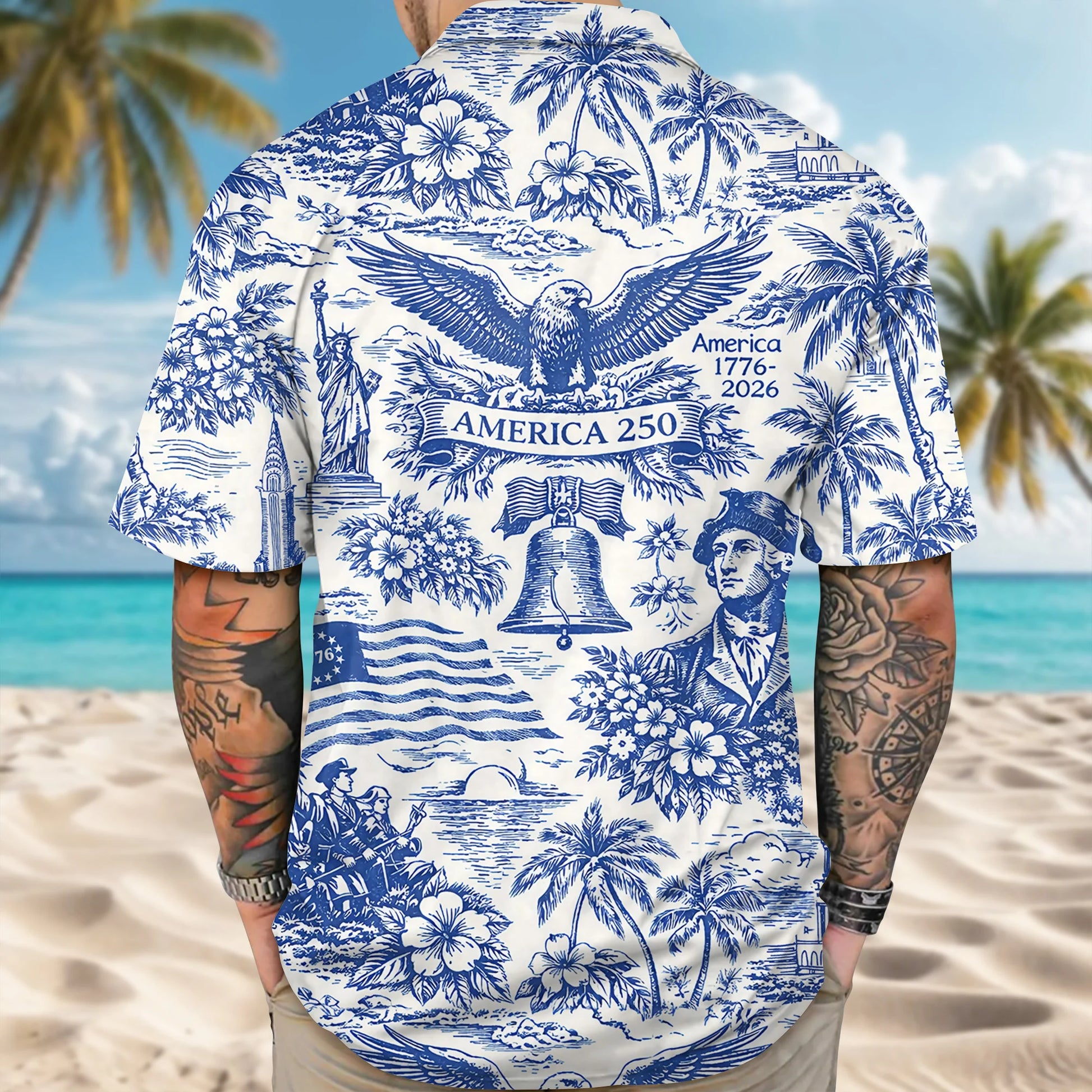 America 250th Anniversary Patriotic Hawaii Shirt - BundleWear