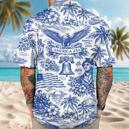 America 250th Anniversary Patriotic Hawaii Shirt - BundleWear