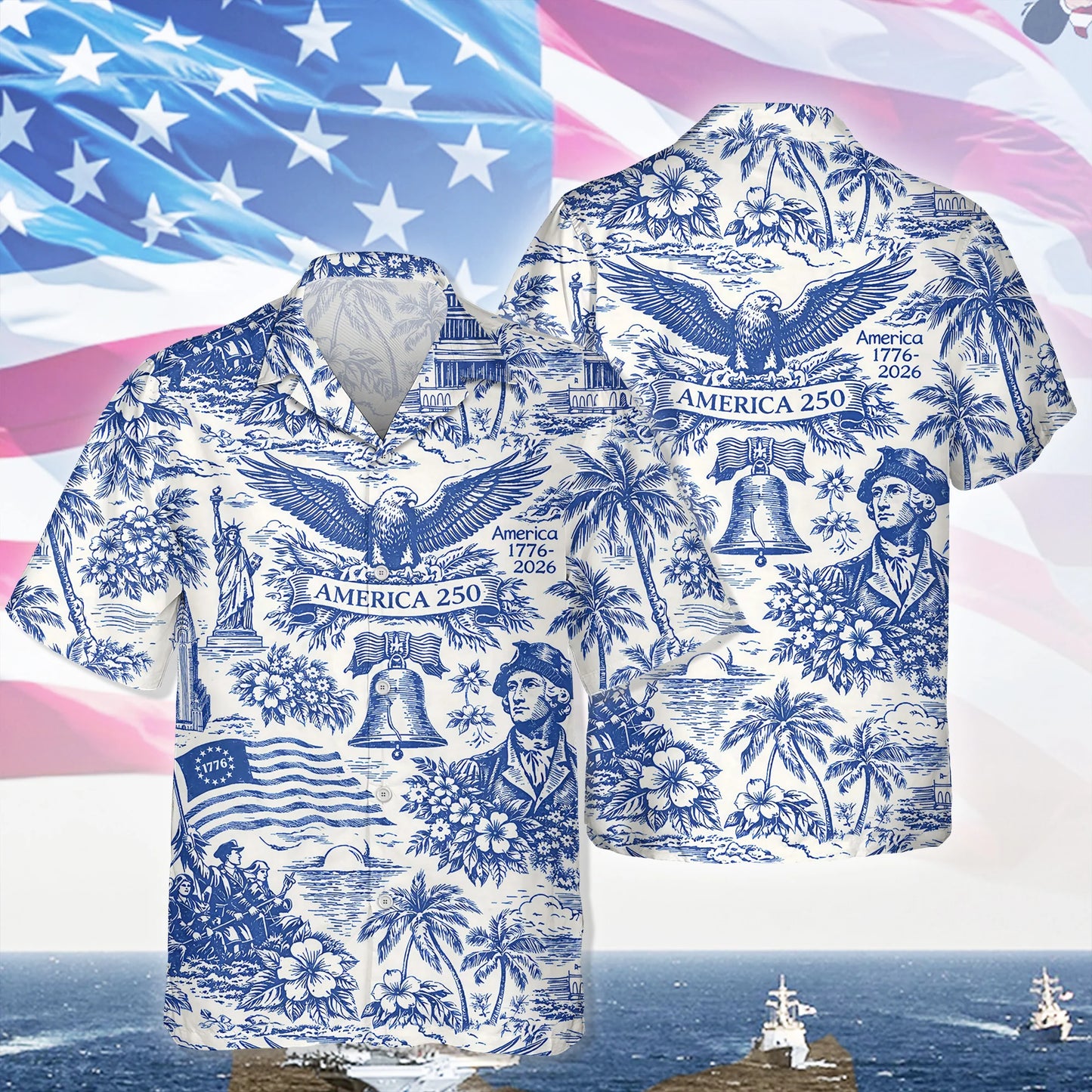 America 250th Anniversary Patriotic Hawaii Shirt - BundleWear