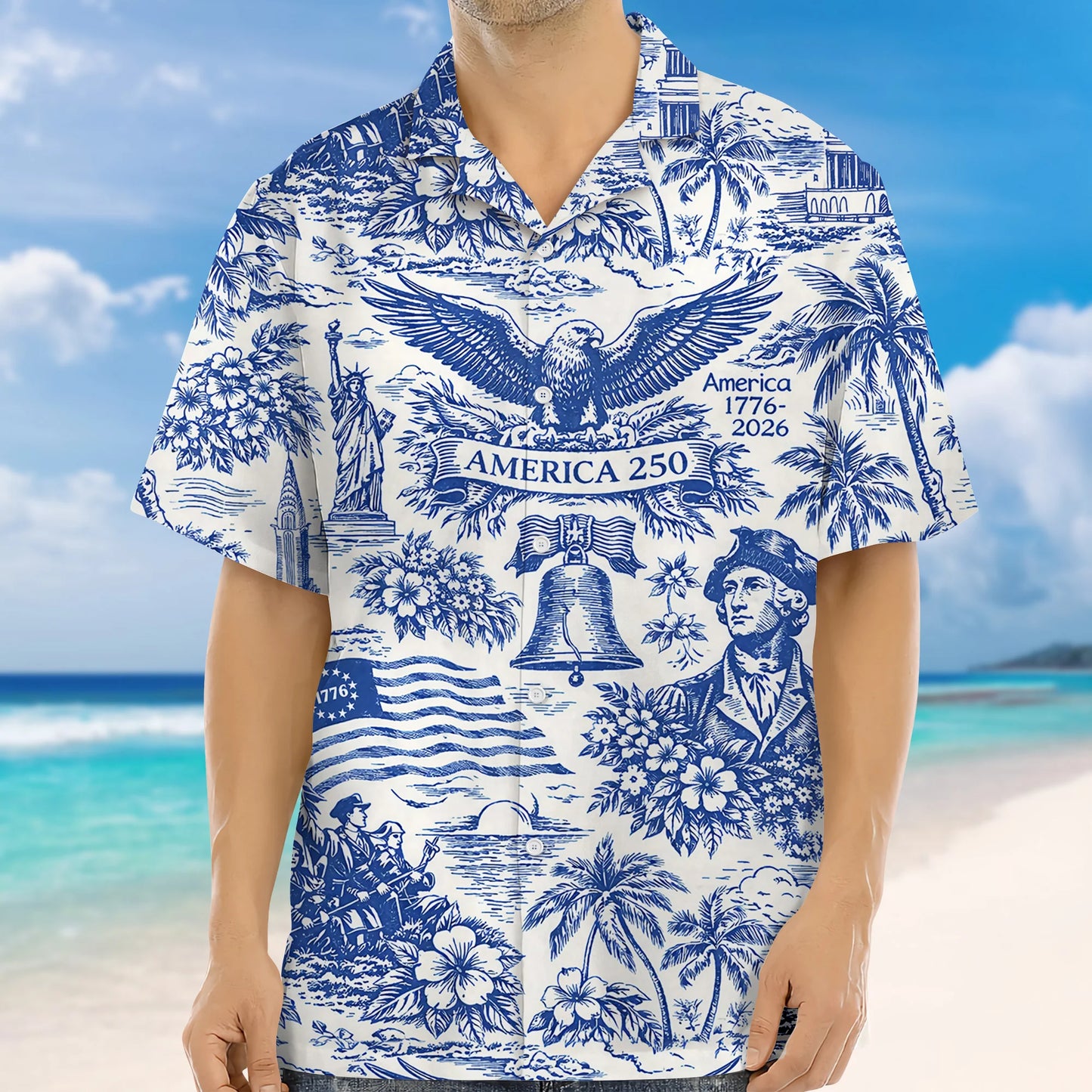 America 250th Anniversary Patriotic Hawaii Shirt - BundleWear