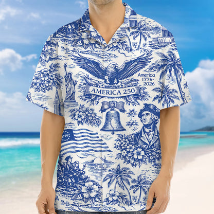America 250th Anniversary Patriotic Hawaii Shirt - BundleWear
