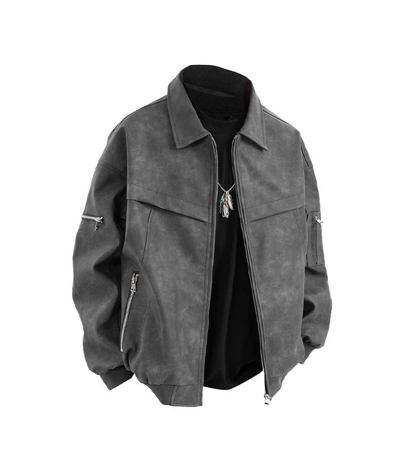 [Branded stock clearance] Autumn and winter cotton retro leather flight jacket for men - MATCHING MASTER