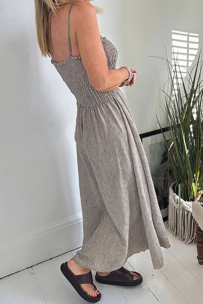 Women's Cotton and Linen Suspender Cardigan Casual Suit - MATCHING MASTER