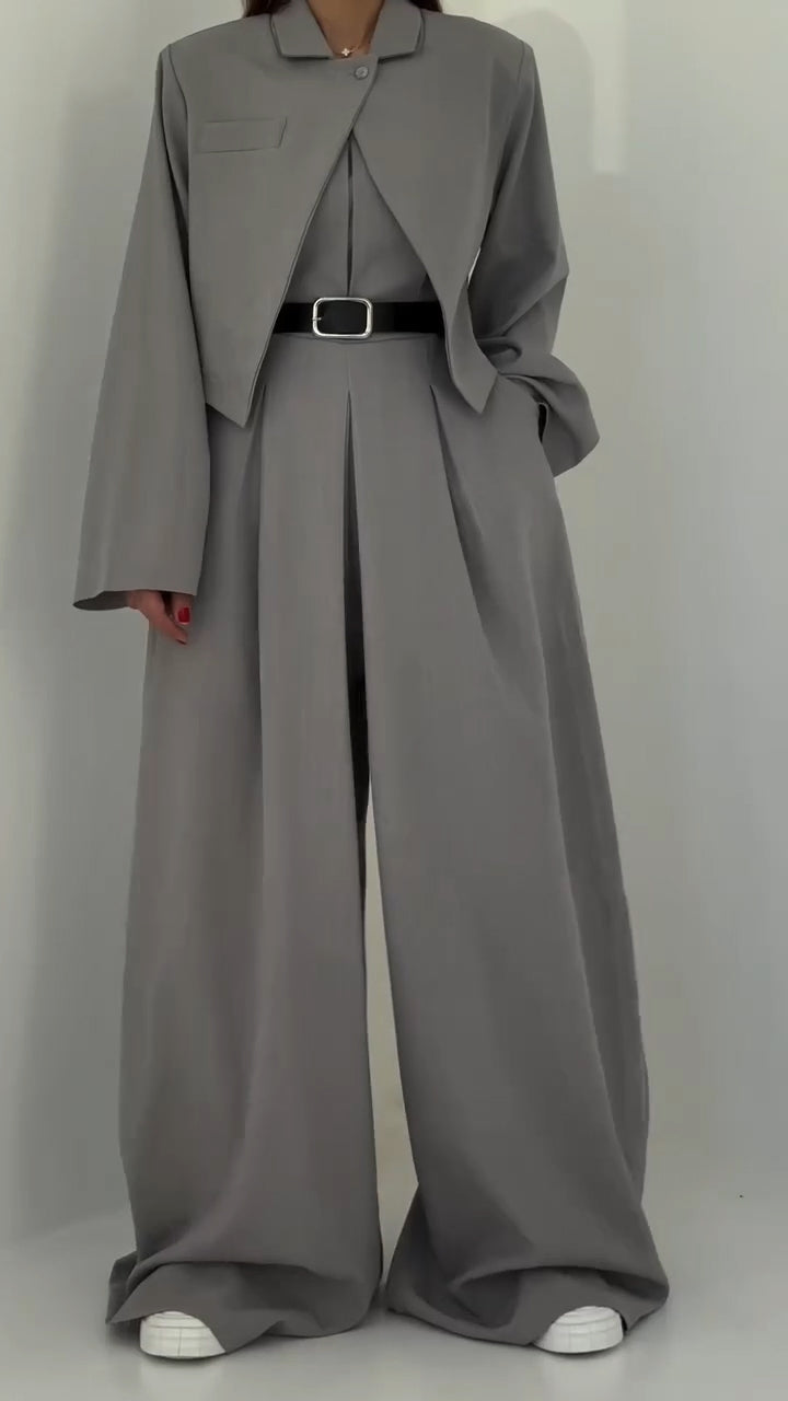 Ladies' Strapless Jumpsuit+ Jacket Style Commuting Set - MATCHING MASTER
