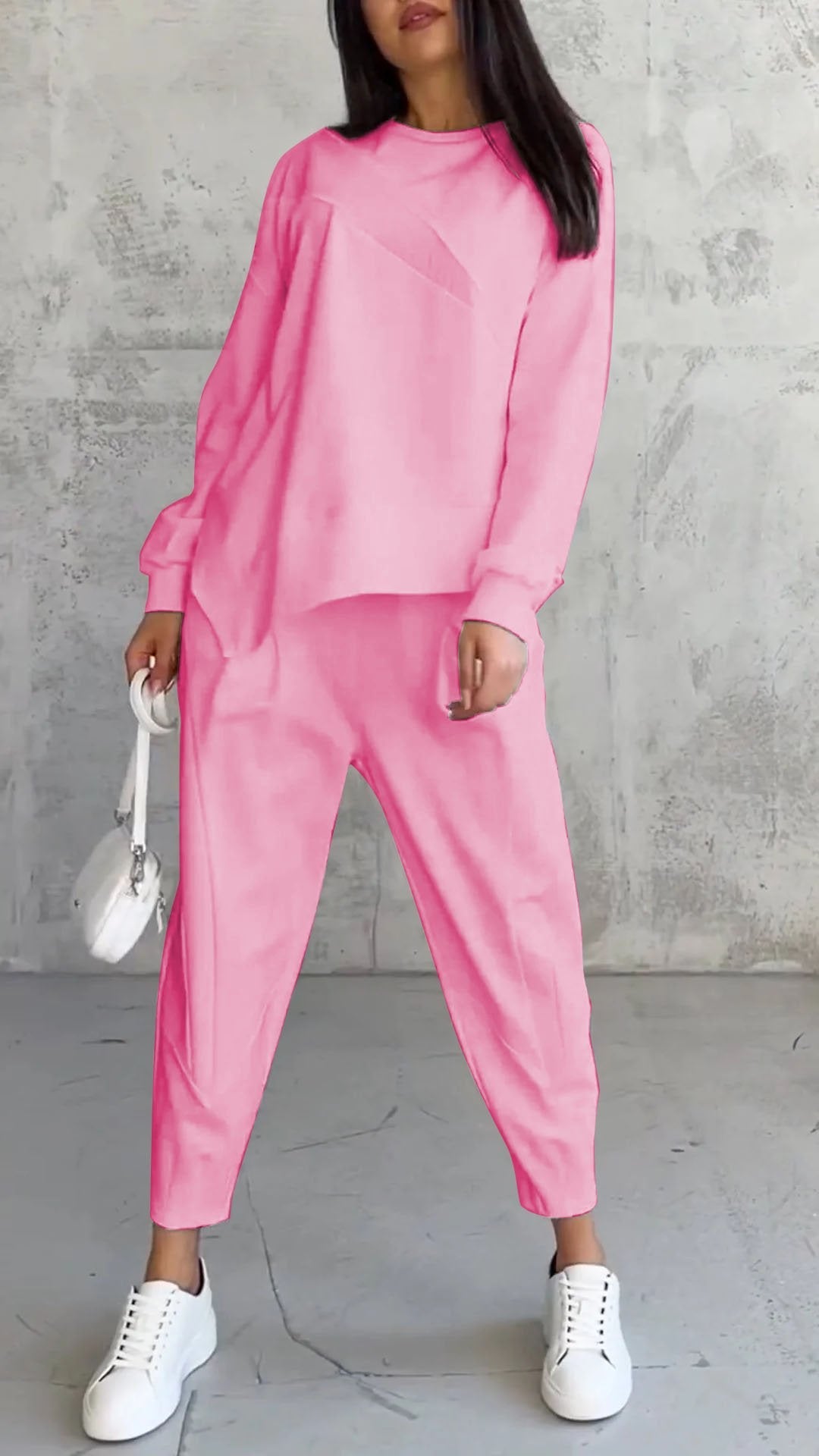 Casual Round Neck Long Sleeve Two Piece Suit - MATCHING MASTER