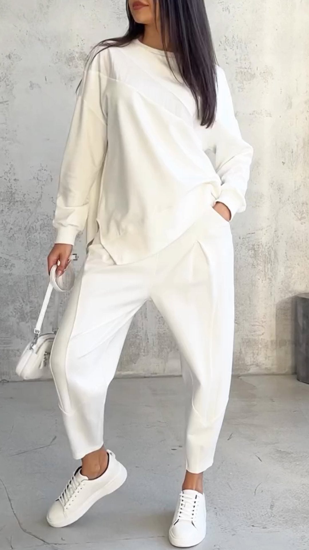Casual Round Neck Long Sleeve Two Piece Suit - MATCHING MASTER