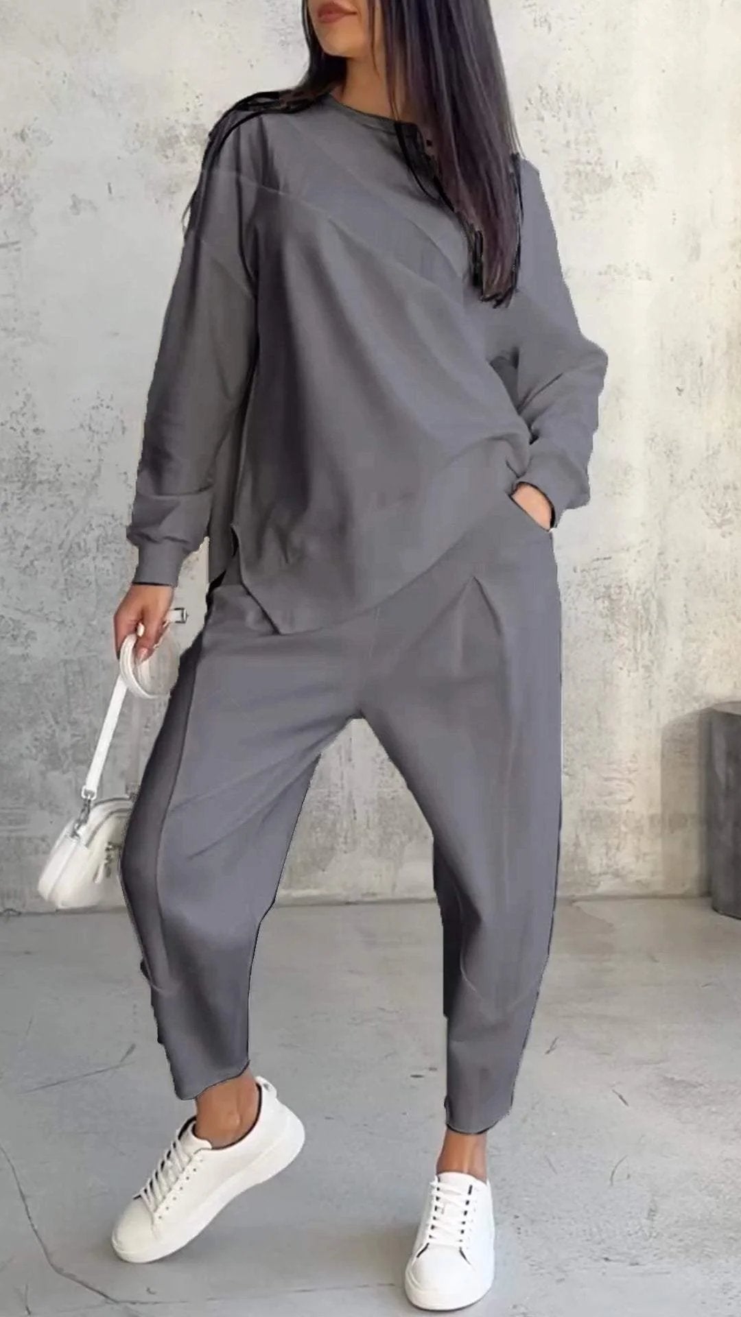 Casual Round Neck Long Sleeve Two Piece Suit - MATCHING MASTER