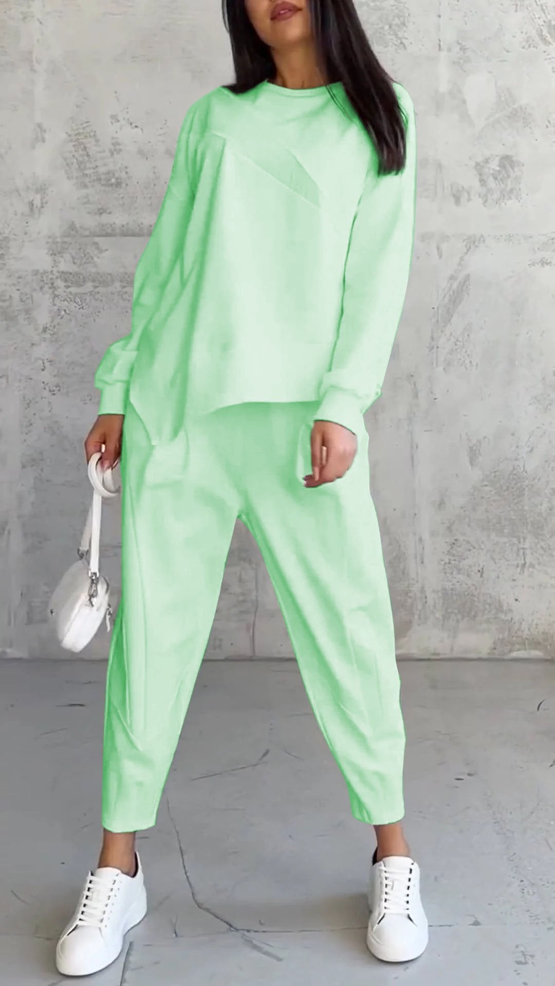 Casual Round Neck Long Sleeve Two Piece Suit - MATCHING MASTER